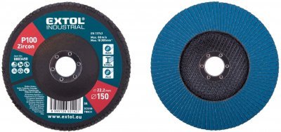 Kotouč lamelový šikmý zirkonový, P100,⌀150mm EXTOL INDUSTRIAL
