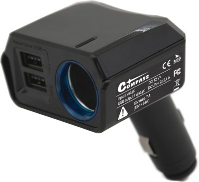 Compass adaptér pevný 12V + 2x USB 2400mA SELECT