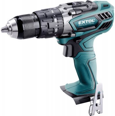 Vrtací šroubovák aku s příklepem, 18V Li-ion, 4 pólový motor, 2000mAh, bez baterie a nabíječky EXTOL INDUSTRIAL