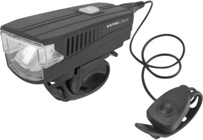 Světlo bílé na kolo 350lm, USB nabíjení, klakson, 5W LED EXTOL LIGHT