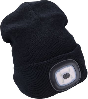Čepice s čelovkou 4x45lm, USB nabíjení, černá, univerzální velikost EXTOL LIGHT