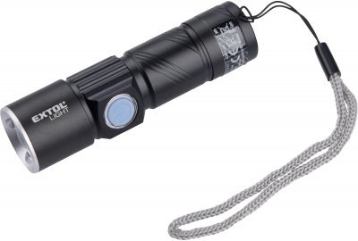 Svítilna 150lm, zoom, USB nabíjení, XPE 3W LED EXTOL LIGHT
