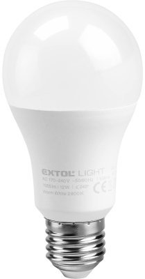 Žárovka LED klasická, 12W, 1055lm, E27, teplá bílá EXTOL LIGHT