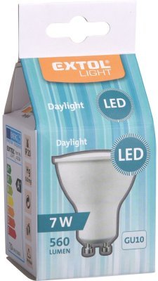 Žárovka LED reflektorová, 7W, 560lm, GU10, denní bílá EXTOL LIGHT