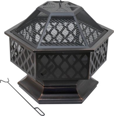 Ohniště HEXAGON copper patina s poklopem Cattara 13008