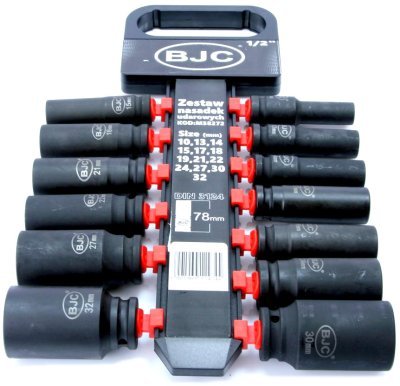 Hlavice nástrčná rázová, sada 13 ks, 1/2“, 10-32 mm, 78 mm BJC M58272