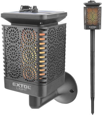 Pochodeň LED s plamenem, solární nabíjení, 12x LED EXTOL LIGHT