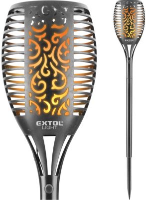 Pochodeň LED s plamenem, 79cm, solární nabíjení, 35lm, 51 LED EXTOL LIGHT