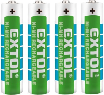 Baterie nabíjecí, 4ks, AAA (HR03), 1,2V, 1000mAh, NiMh EXTOL ENERGY