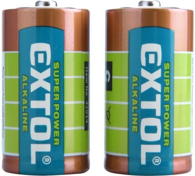 Baterie alkalické, 2ks, 1,5V C (LR14) EXTOL ENERGY