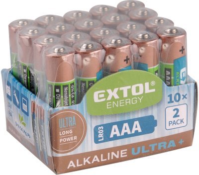 Baterie alkalické, 20ks, 1,5V AA (LR6) EXTOL ENERGY