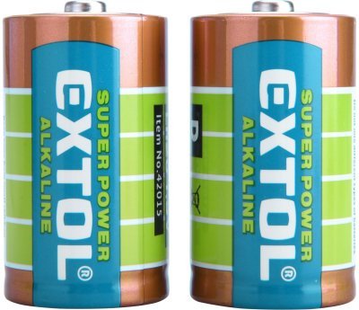 Baterie alkalické, 2ks, 1,5V D (LR20) EXTOL ENERGY