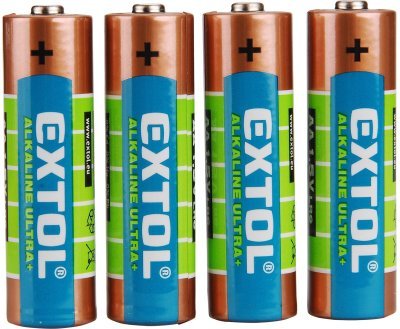 Baterie alkalické, 4ks, 1,5V AA (LR6) EXTOL ENERGY