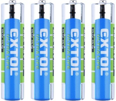 Baterie zink-chloridové, 4ks, 1,5V AAA (R03) EXTOL ENERGY