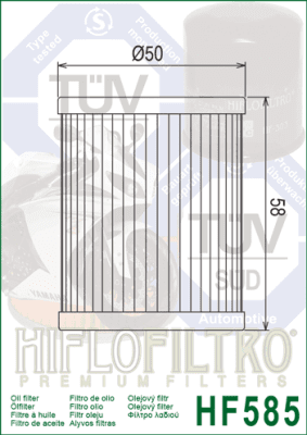 Olejový filtr HIFLOFILTRO HF585