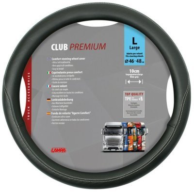 Potah volantu CLUB PREMIUM černý, 46-48cm