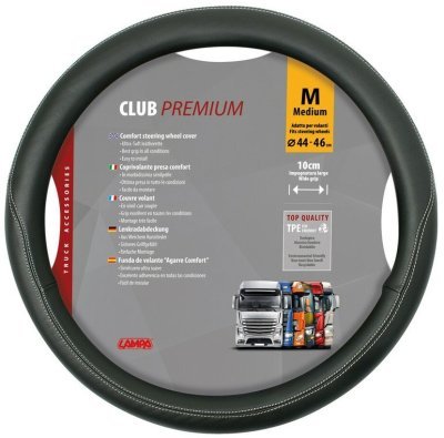Potah volantu CLUB PREMIUM černý, 44-46cm