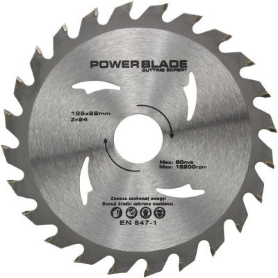 Kotouč pilový s SK plátky (vidiový), 125x24Tx22,2mm POWER BLADE MAR-POL M09050