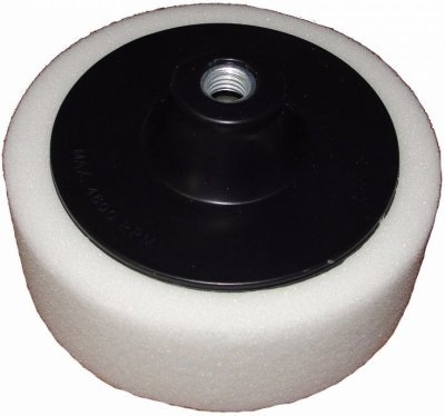 Leštící kotouč molitanový bílý 150mm tloušťka 50mm s unašečem závit M14 MAR-POL M07910