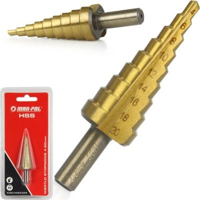 Stupňovitý vrták 4-20mm HSS MAR-POL M22326