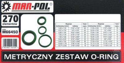 Sada těsnění o-kroužků 270ks MAR-POL M66450
