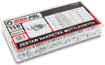 Motýlková matice, sada 150ks MAR-POL M66475