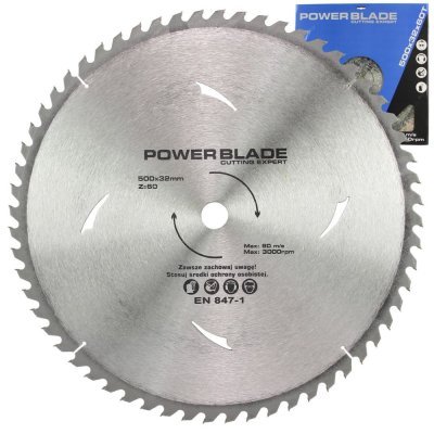 Kotouč pilový s SK plátky (vidiový), 500x60Tx32mm POWER BLADE M09077