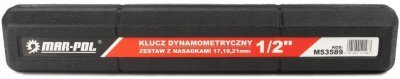 Dynamometrický, momentový klíč 1/2", 28-210Nm s prodloužením 125mm a ořechy 17, 19, 21mm MAR-POL M53589