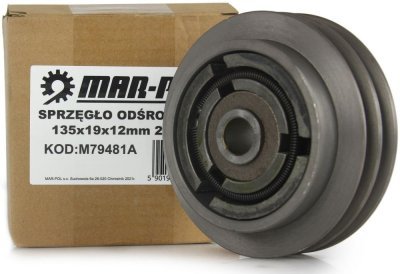 Odstředivá spojka 135x19 mm, perodrážka, 2-řemen MAR-POL M79481A