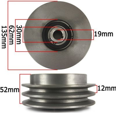 Odstředivá spojka 135x19 mm, perodrážka, 2-řemen MAR-POL M79481A