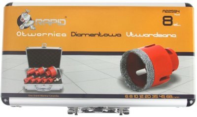 Korunkový vrták diamantový, sada, 6, 8, 10, 12, 20, 35, 45, 68 mm MAR-POL M22594