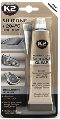K2 Silicone Clear, vysokoteplotní čirý silikon, 85g