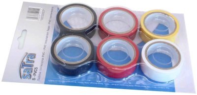 Izolační elektrikářské pásky PVC, 5 m x 19 mm, sada 6 ks - SATRA S-PVC5