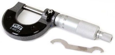 Mikrometr třmenový, rozsah 0 - 25 mm, dělení 0,01 mm - SATRA S-MIC25