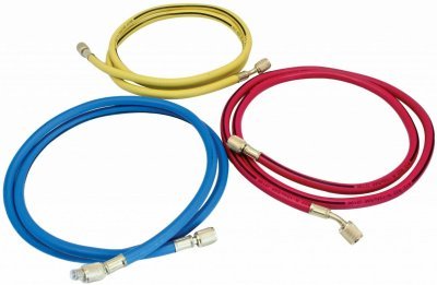Hadice pro přípravek na servis klimatizace 1.5 m, závit 1/4", chladivo R134a, 3 ks - SATRA S-3AH15