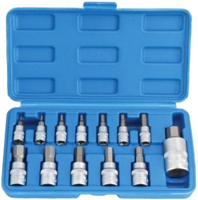 Zástrčné hlavice Imbus 1/4", 3/8" a 1/2", palcové 5/64" - 9/16", sada 13 ks - SATRA S-H13SAE
