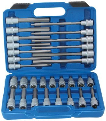 Zástrčné hlavice Imbus 1/2", H5 - H19, krátké, střední a extra dlouhé, sada 30 ks - SATRA S-SH3012