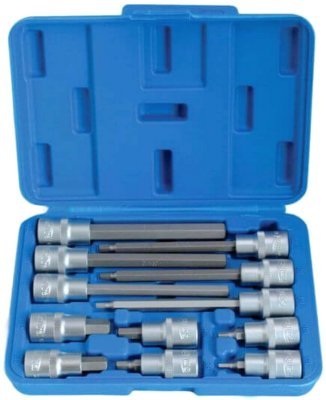 Zástrčné hlavice Imbus 1/2", H4 - H12, délky 55 a 140 mm, sada 12 ks - SATRA S-SH1212L