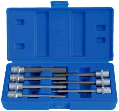 Zástrčné hlavice Imbus 3/8", rozměry H3 - H10, prodloužené 110 mm, sada 7 ks - SATRA S-SLH738