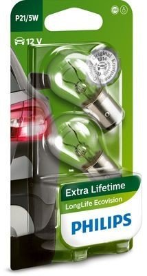 Žárovka Philips P21/5W, LongLife EcoVision 12499LLECOB2