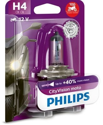 Žárovka Philips H4, CityVision moto 12342CTVBW