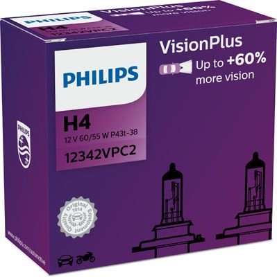 Žárovka Philips H4, VisionPlus 12342VPC2