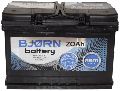 Autobaterie Bjorn Battery AGM Start-Stop 12V, 70Ah, 760A