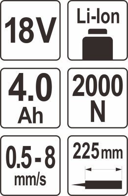 Vytlačovací pistole 18V sada Yato YT-82888