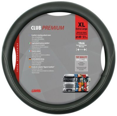 Potah volantu CLUB PREMIUM černý, 49-51cm