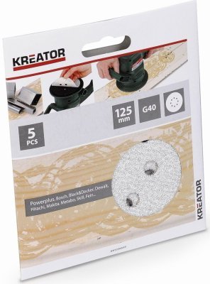 Brusný papír 125 mm na barvu G40 5 ks Kreator KRT230553