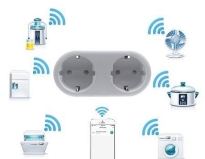 iQTech SmartLife WS017 - chytrá zásuvka s měřením spotřeby, 16 A, Wi-Fi