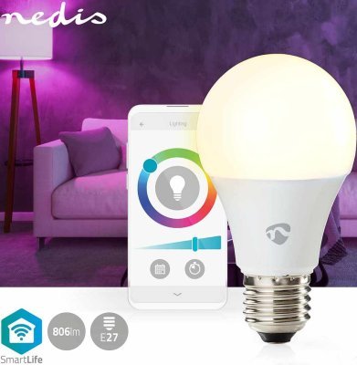 Nedis SmartLife Plnobarevná Žárovka, Wi-Fi