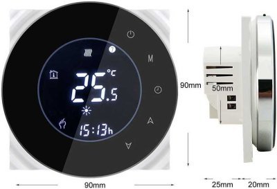 iQtech Smartlife GCLW-B - termostat pro bojlery a kotle s bezpotenciálovým spínáním, Wi-Fi, černý