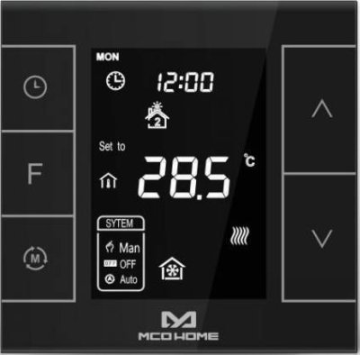 MCO Home Termostat - termostat pro elektrické vytápění V2, černý